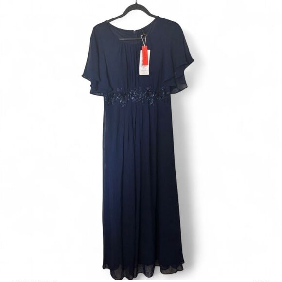 NWT A-Line Formal Dress Gown Navy Blue 6 - Picture 2 of 5